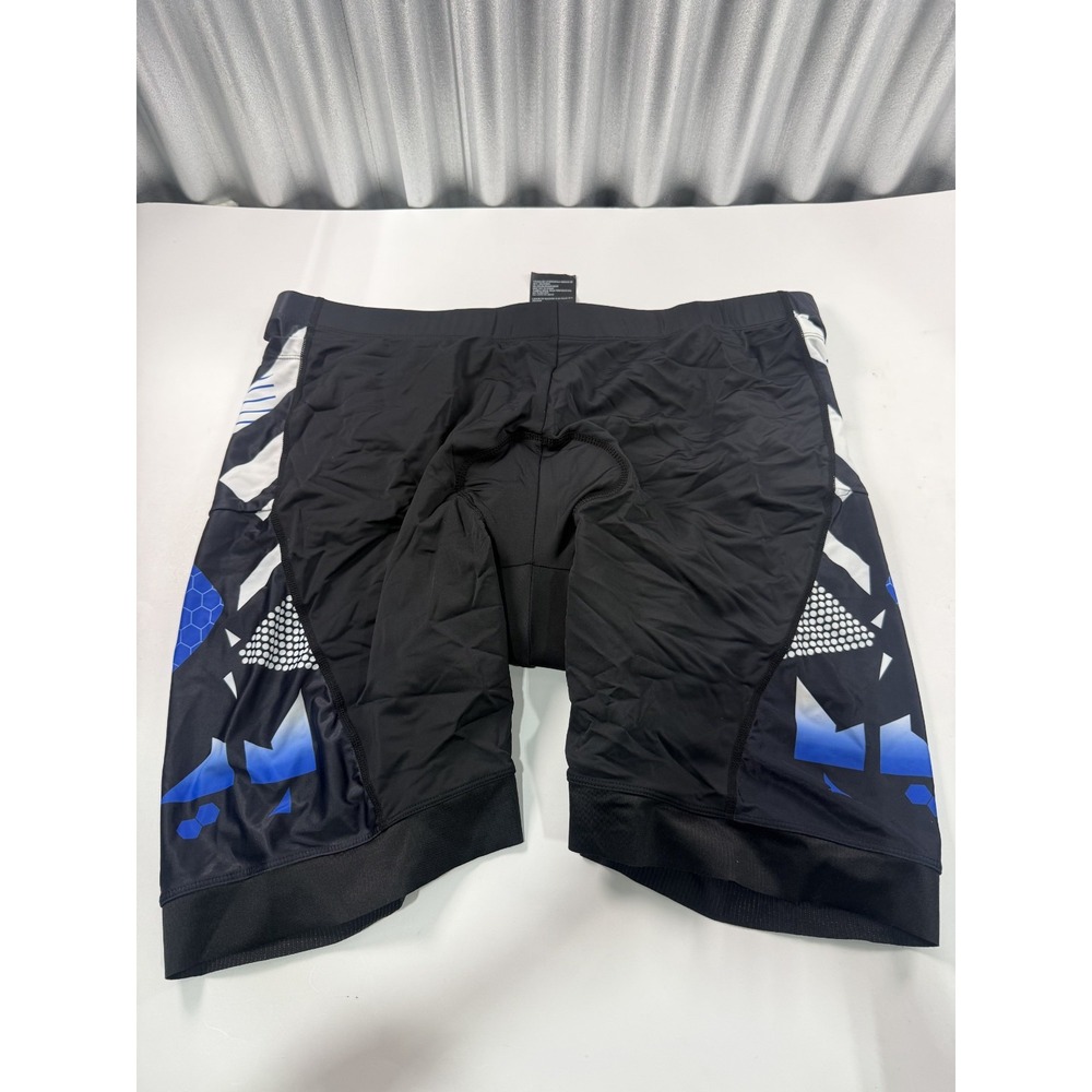 COOrun Men's Padded Cycling Shorts Size XXL Blue Black Bike Athletic